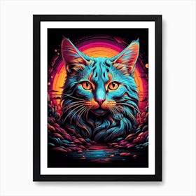 Psychedelic Cat 6 Art Print