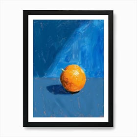 Orange On Blue 1 Art Print