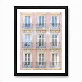 Pink Building With Balconies Art Print