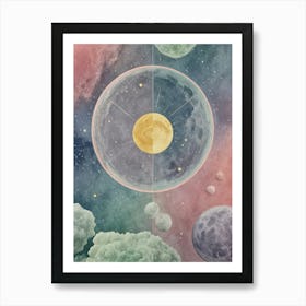 Cosmic Pastel Moon Art Print