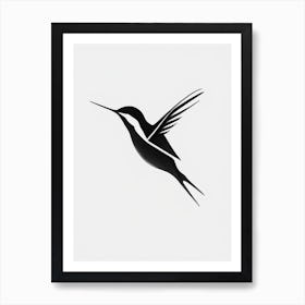 Black Chinned Hummingbird Retro Minimal Art Print