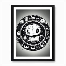 Pokemon Drawing Black And White Pokedex Art Print