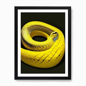 Yellow Rat Snake Vibrant Art Print
