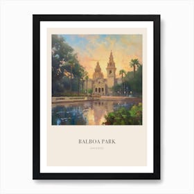 Balboa Park San Diego 3 Vintage Cezanne Inspired Poster Art Print