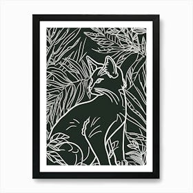 Savannah Cat Minimalist Illustration 4 Art Print