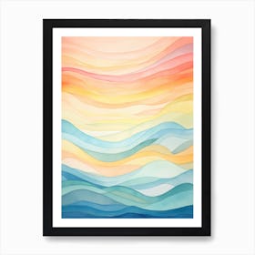 Abstract Watercolor Background With Waves Art Print