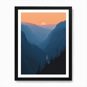 Sunset In Yosemite National Park Art Print