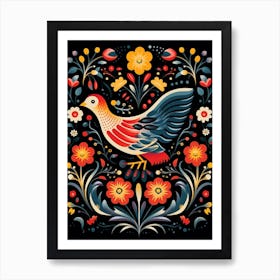 Folk Bird Illustration Pigeon 1 Art Print