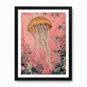 Floral Animal Painting Jellyfish 1 Art Print