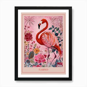 Floral Animal Painting Flamingo 2 Poster Art Print