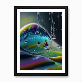 Water Droplets Waterscape Crayon 2 Art Print