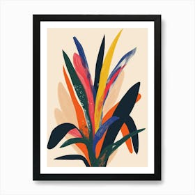 Bromeliad Plant Minimalist Illustration 3 Art Print