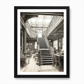 Titanic Ship Interiors Vintage 4 Art Print