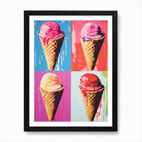 Ice Cream Cones Pop Art Retro 2 Art Print