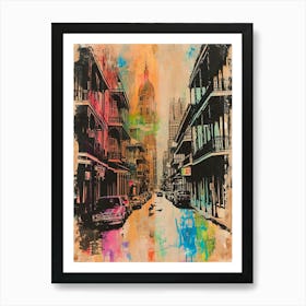 Retro New Orleans Painting Style 3 Art Print