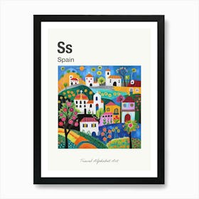 Kids Travel Alphabet  Spain 3 Art Print