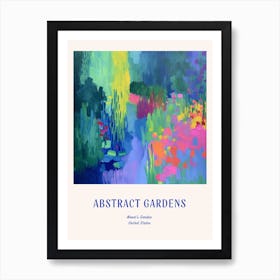 Colourful Gardens Monets Garden Usa 4 Blue Poster Art Print