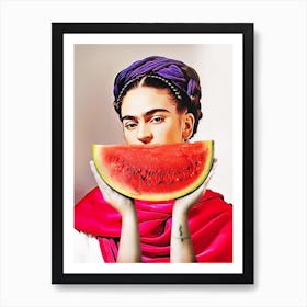 Watermelon Frida Art Print