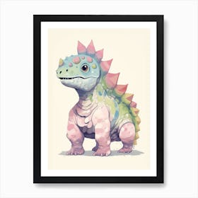 Colourful Dinosaur Leptoceratops 1 Art Print