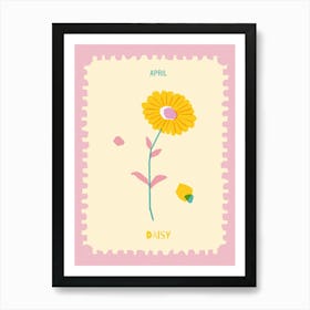 April Birthmonth Flower Daisy 1 Art Print