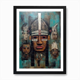 Masks Of The Native American Gods Art Print