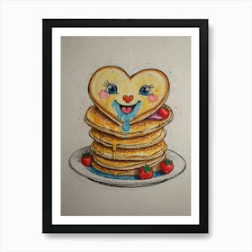 Heart Shaped Pancakes 2 Art Print