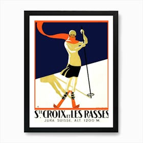 Ski At Sainte Croix, Jura Nord Vaudois, Switzerland Art Print