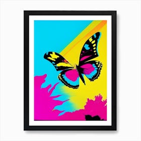 Butterfly Flying In Sky Andy Warhol Inspired 1 Art Print