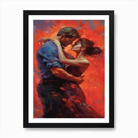 A Painting Of A Man And A Woman Dancing Art Print