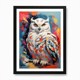 Vivid Snowy Owl Art Print