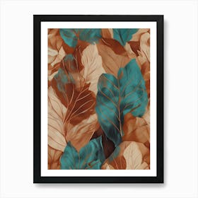 Seamless Pattern With Leaves 2 Art Print