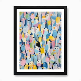 Cute Colourful Bird Pattern Art Print