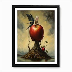 Fairy On An Apple Print Art Print