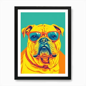 Bulldog With Sunglasses Art Print