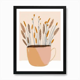 Illustration Of Wheat In A Cup Art Print