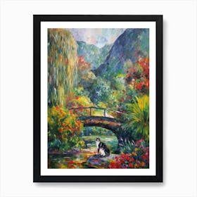 Painting Of A Cat In Eden Project, United Kingdom In The Style Of Impressionism 04 Art Print