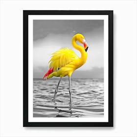 Yellow Flamingo 2 Art Print