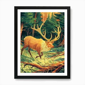 Deer In The Forest 21 Art Print