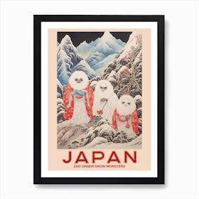 Zao Onsen Snow Monsters, Visit Japan Vintage Travel Art 3 Art Print
