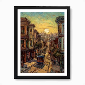 San Francisco Van Gogh Style 3 Art Print