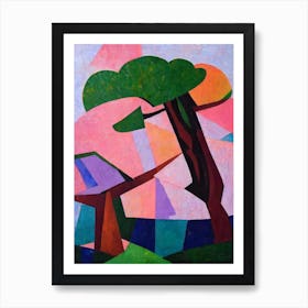 Horse Chestnut Tree Cubist Art Print