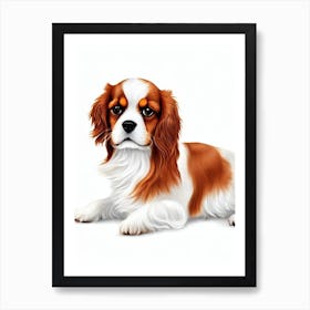 Cavalier King Charles Spaniel Illustration Dog Art Print