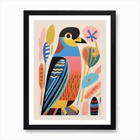 Colourful Scandi Bird Eurasian Sparrowhawk 2 Art Print