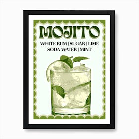 Mojito Cocktail Kitchen Bar Print Art Print