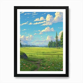 Prairie Landscape Pixel Art 2 Art Print