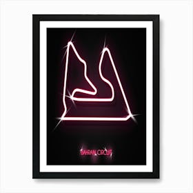 Bahrain International Circuit F1 Track neon Art Print