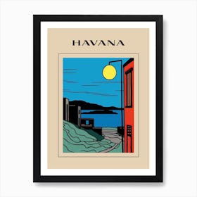 Minimal Design Style Of Havana, Cuba 4 Poster Art Print