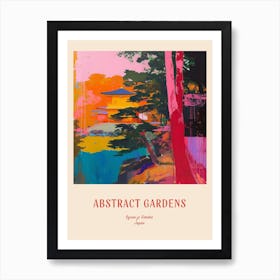 Colourful Gardens Ryoan Ji Garden Japan 9 Red Poster Art Print