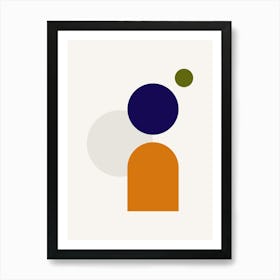 Midcentury Modern Shapes Abstract Poster 1 Art Print