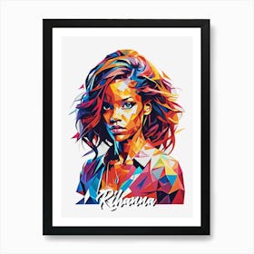 Rihanna 02 Portrait Music Icon WPAP Pop Art Style Art Print